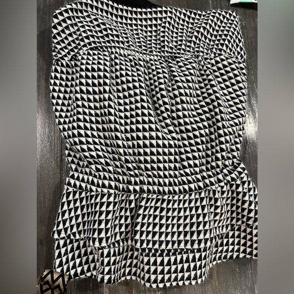 GRACIA gorgeous black and white woven jacket with an elastic waist. Sz M - Picture 3 of 10